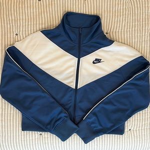 Nike sportswear zip up. Color: blue & white. Size: M